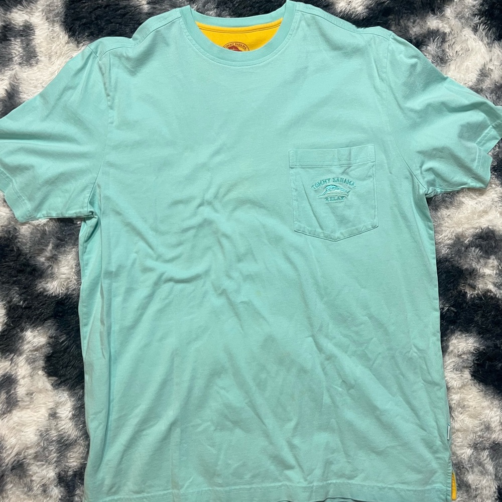 Tommy Bahama Men's Turquoise Pocket Tee